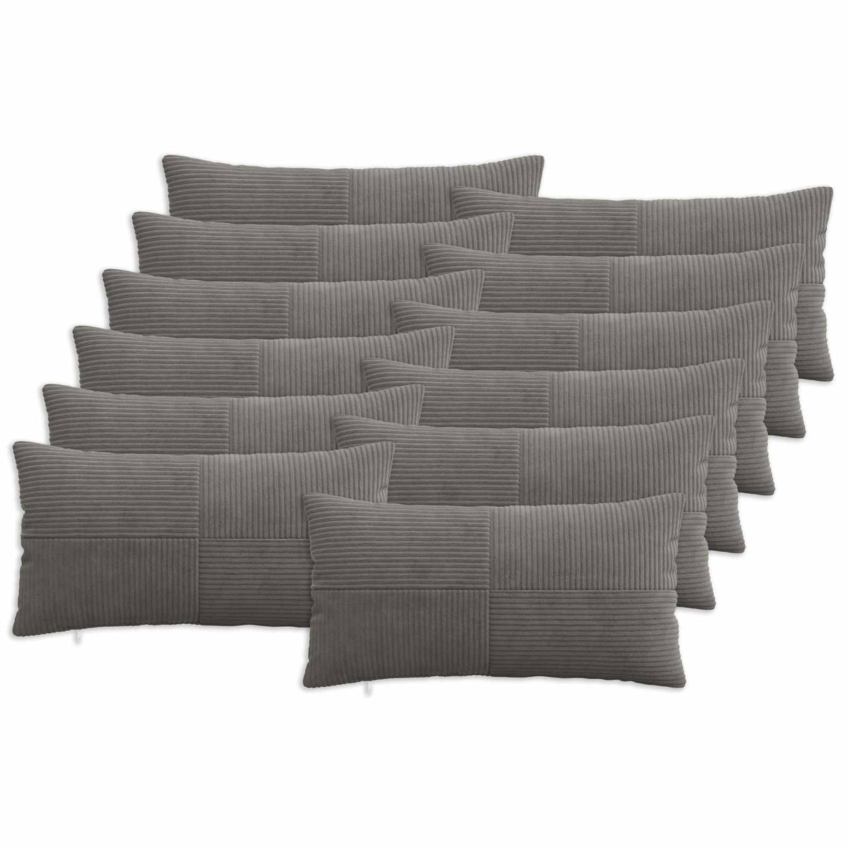 Kussensloop 12 pcs ALMELO Donkergrijs 40 x 80 cm corduroy