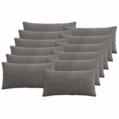 Kussensloop 12 pcs ALMELO Donkergrijs 40 x 80 cm corduroy