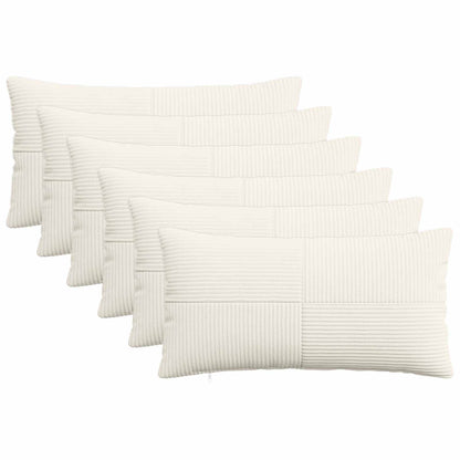 Kussensloop 6 pcs ALMELO Crèmekleurig 40 x 80 cm corduroy