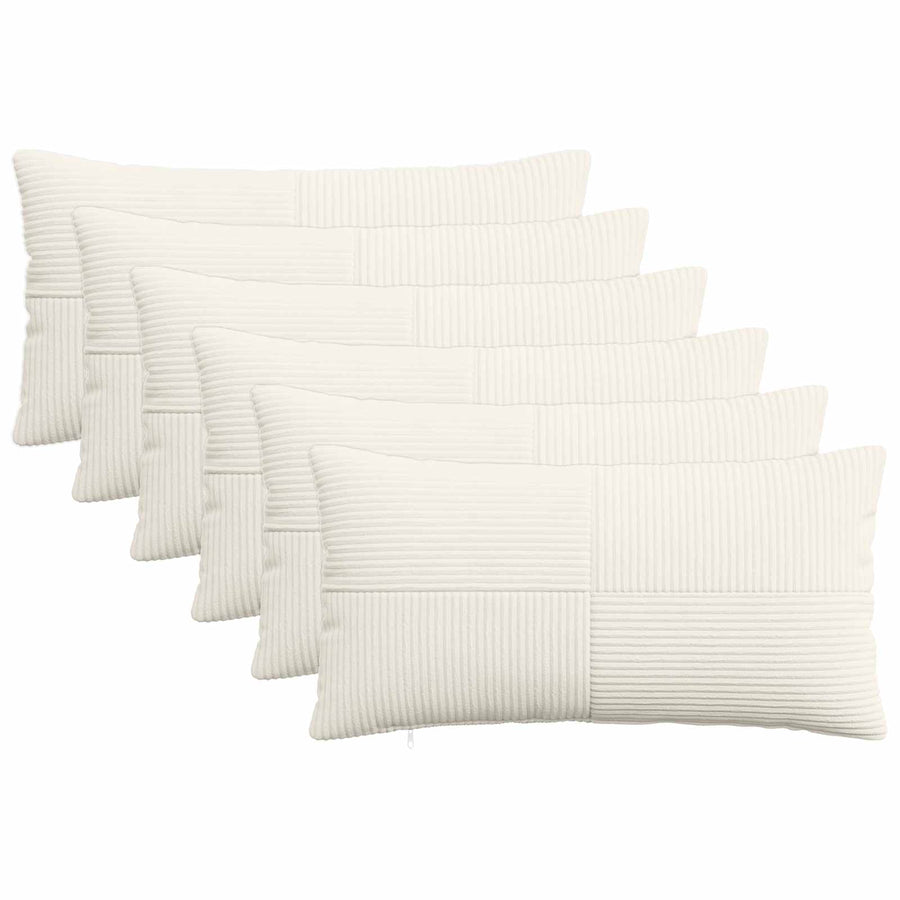 Kussensloop 6 pcs ALMELO Crèmekleurig 40 x 80 cm corduroy