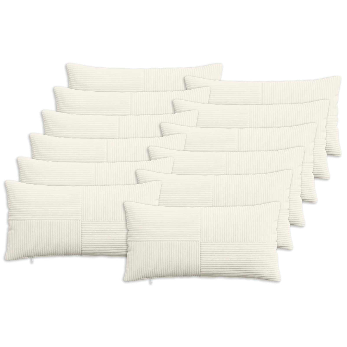 Kussensloop 12 pcs ALMELO Crèmekleurig 40 x 80 cm corduroy