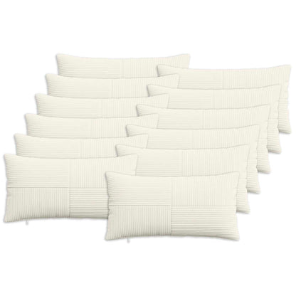 Kussensloop 12 pcs ALMELO Crèmekleurig 40 x 80 cm corduroy