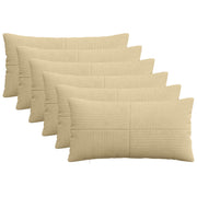 Kussensloop set van 6 grijs groen 40 x 80 cm corduroy