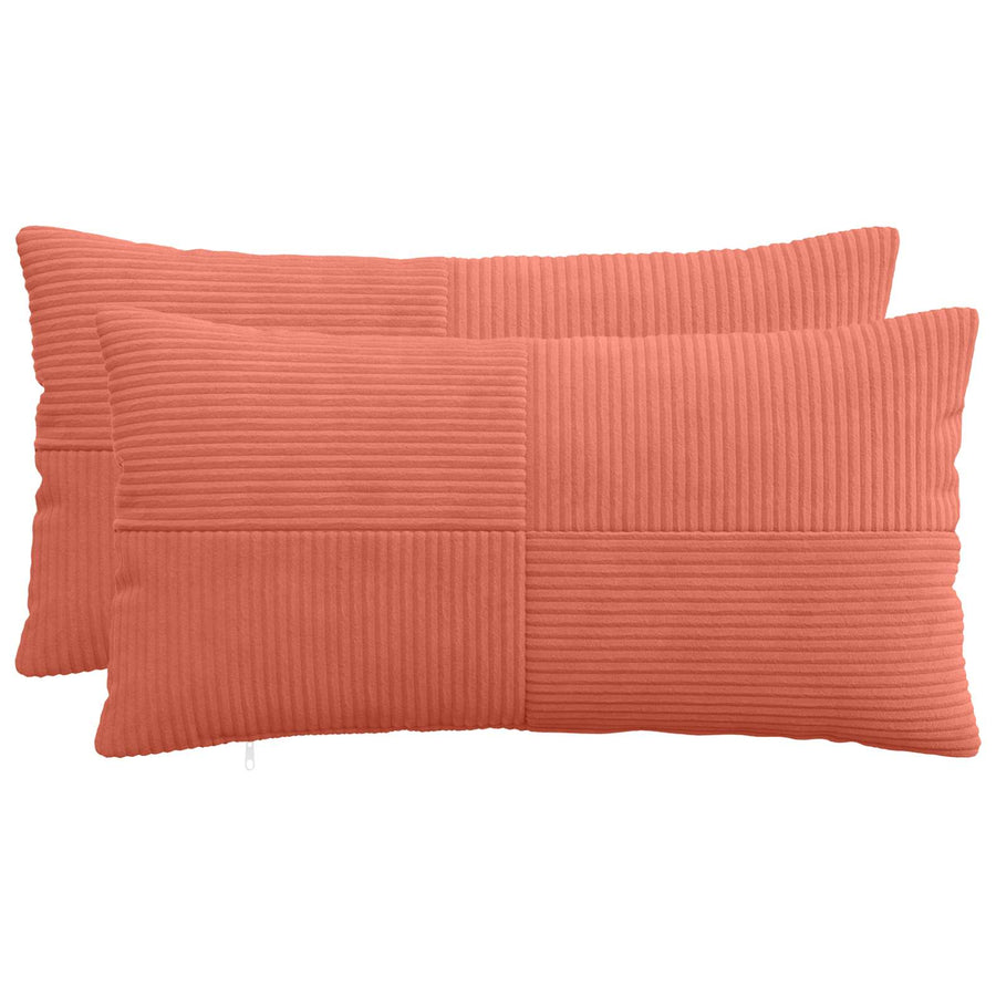 Kussensloop 2 pcs ALMELO Rood-oranje 40 x 80 cm corduroy