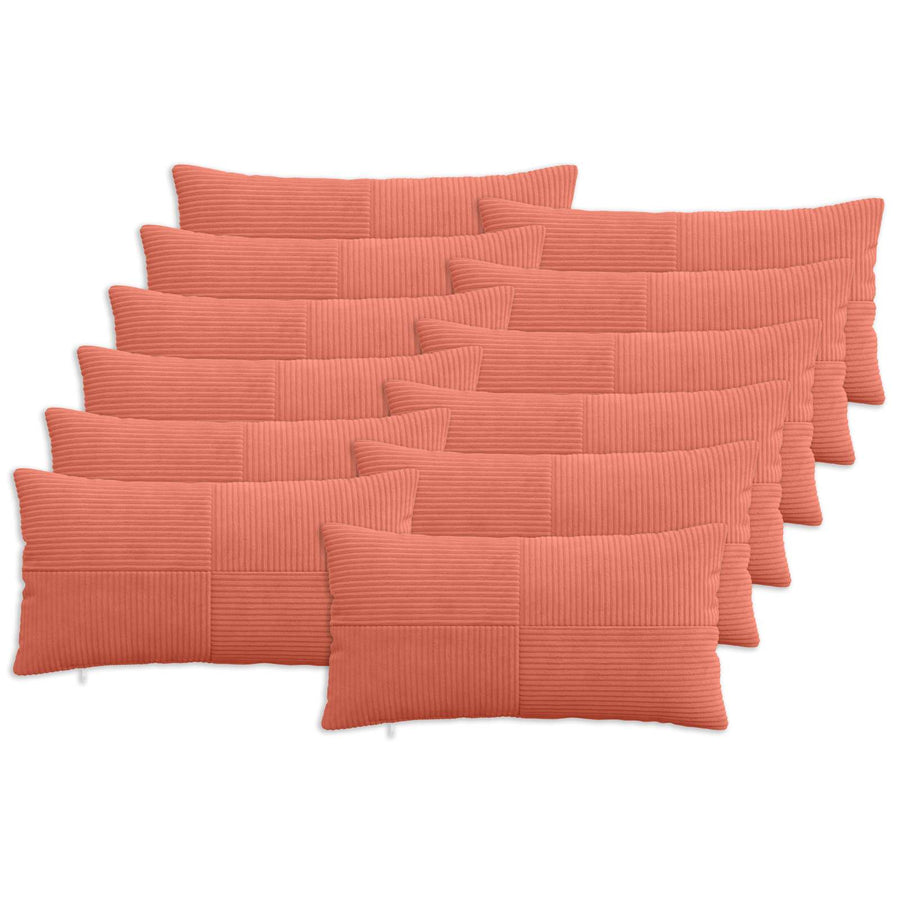 Kussensloop 12 pcs ALMELO Rood-oranje 40 x 80 cm corduroy