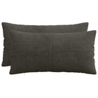 Kussensloop 2 stuks antraciet corduroy 40x80 cm