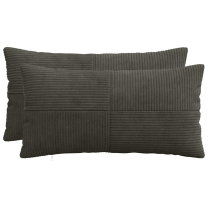 Kussensloop 2 pcs ALMELO Antracietkleurig 40 x 80 cm corduroy
