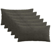 Kussensloop 6 stuks antraciet 40x80 cm corduroy