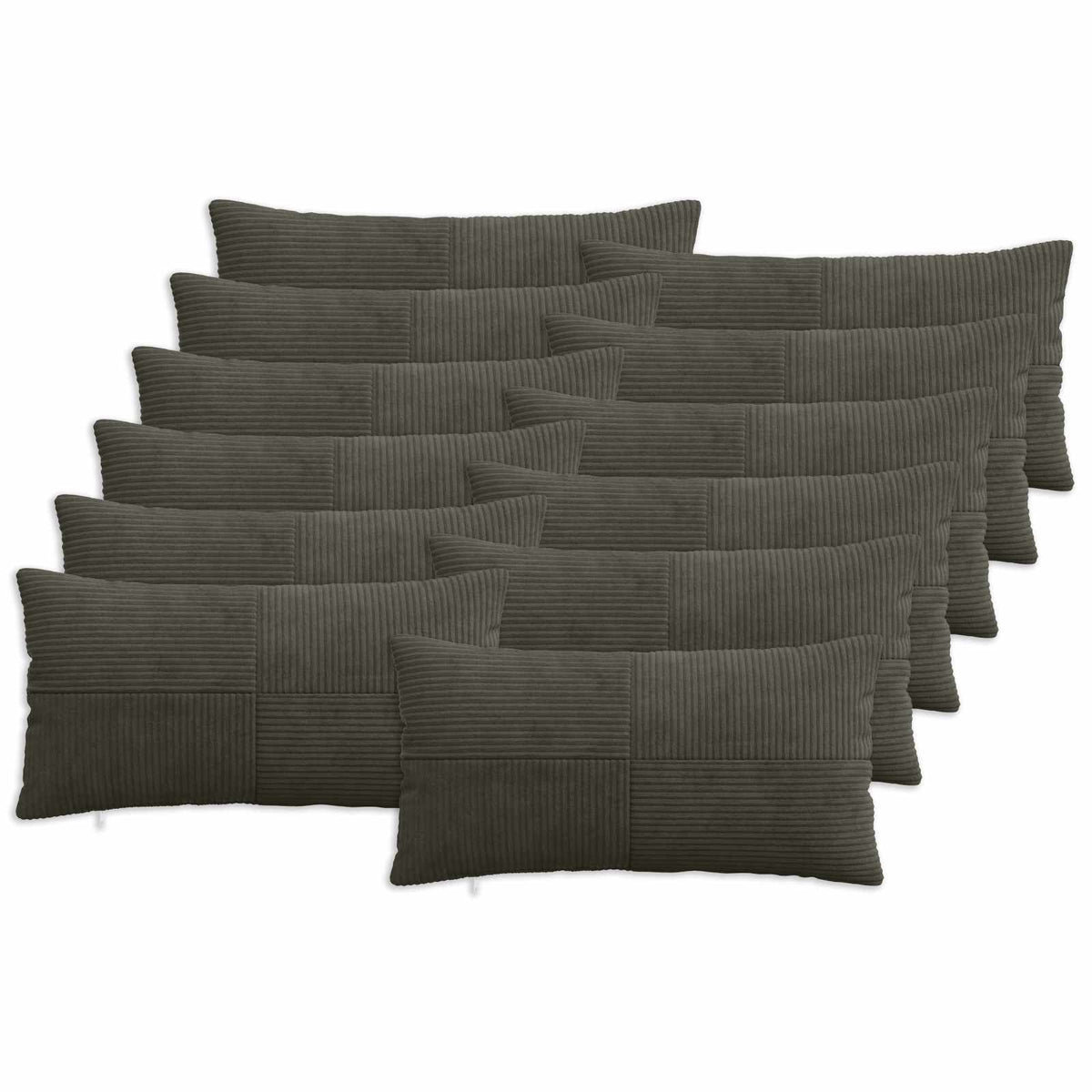 Kussensloop 12 pcs ALMELO Antracietkleurig 40 x 80 cm corduroy