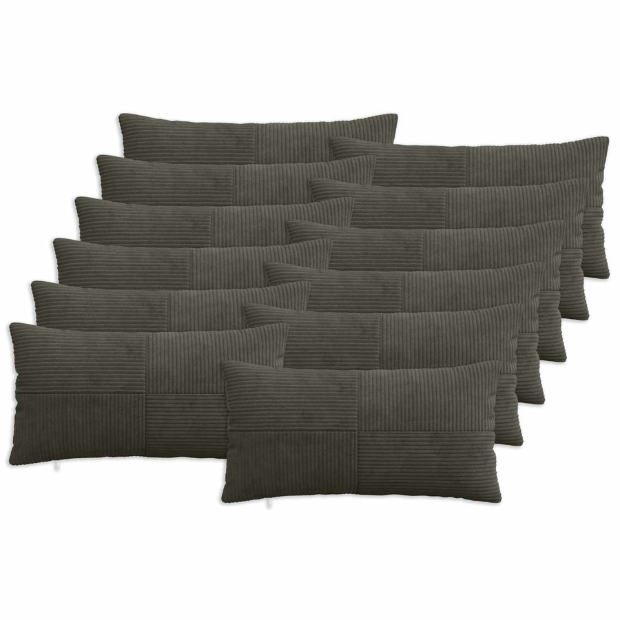 Kussensloop 12 pcs ALMELO Antracietkleurig 40 x 80 cm corduroy