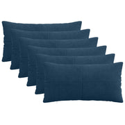 Kussensloop set van 6 marineblauw corduroy 40x80 cm