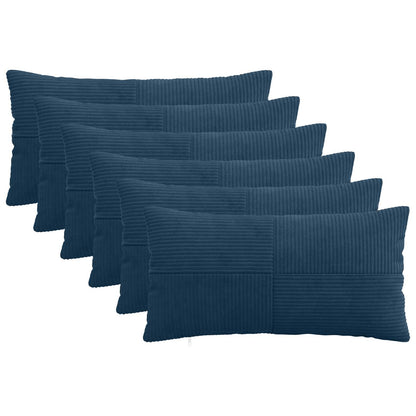 Kussensloop 6 pcs ALMELO Marineblauw 40 x 80 cm corduroy