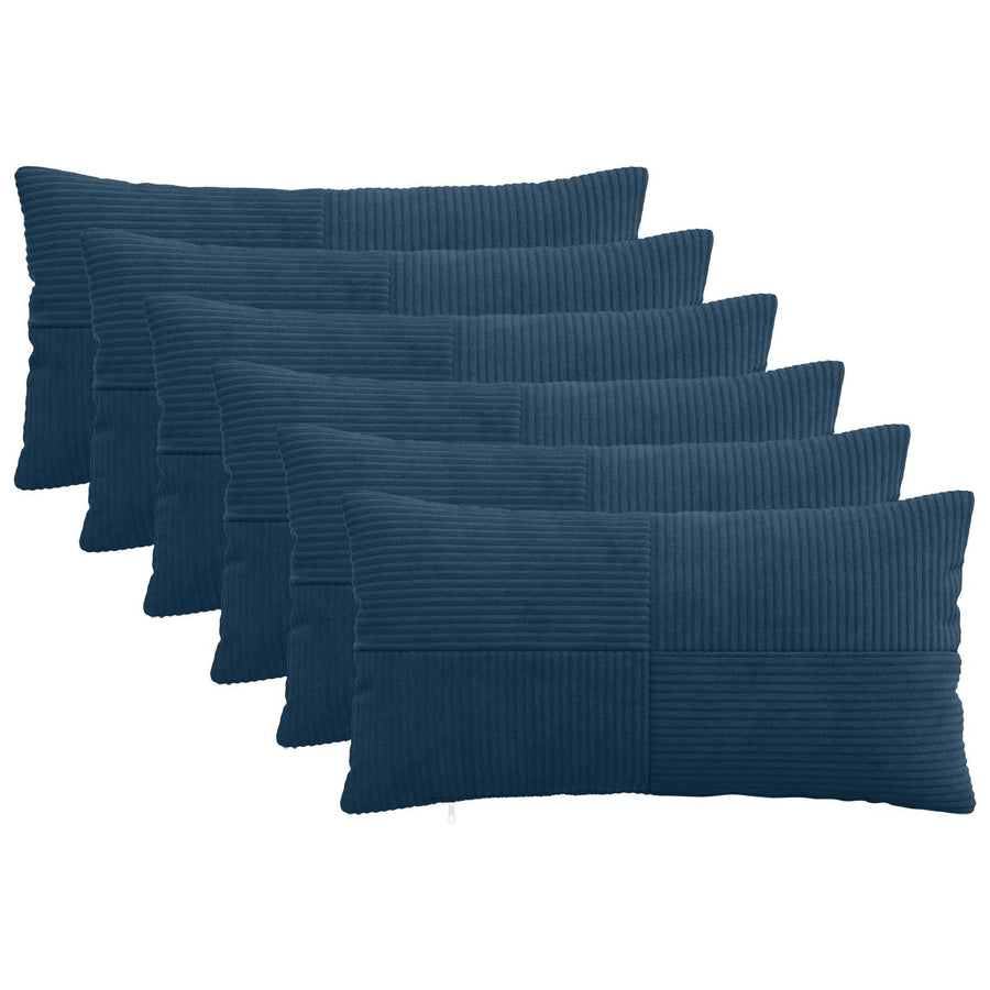 Kussensloop 6 pcs ALMELO Marineblauw 40 x 80 cm corduroy
