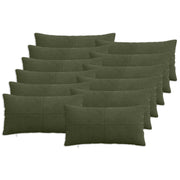 Kussensloop groen 40 x 80 cm corduroy 12 stuks