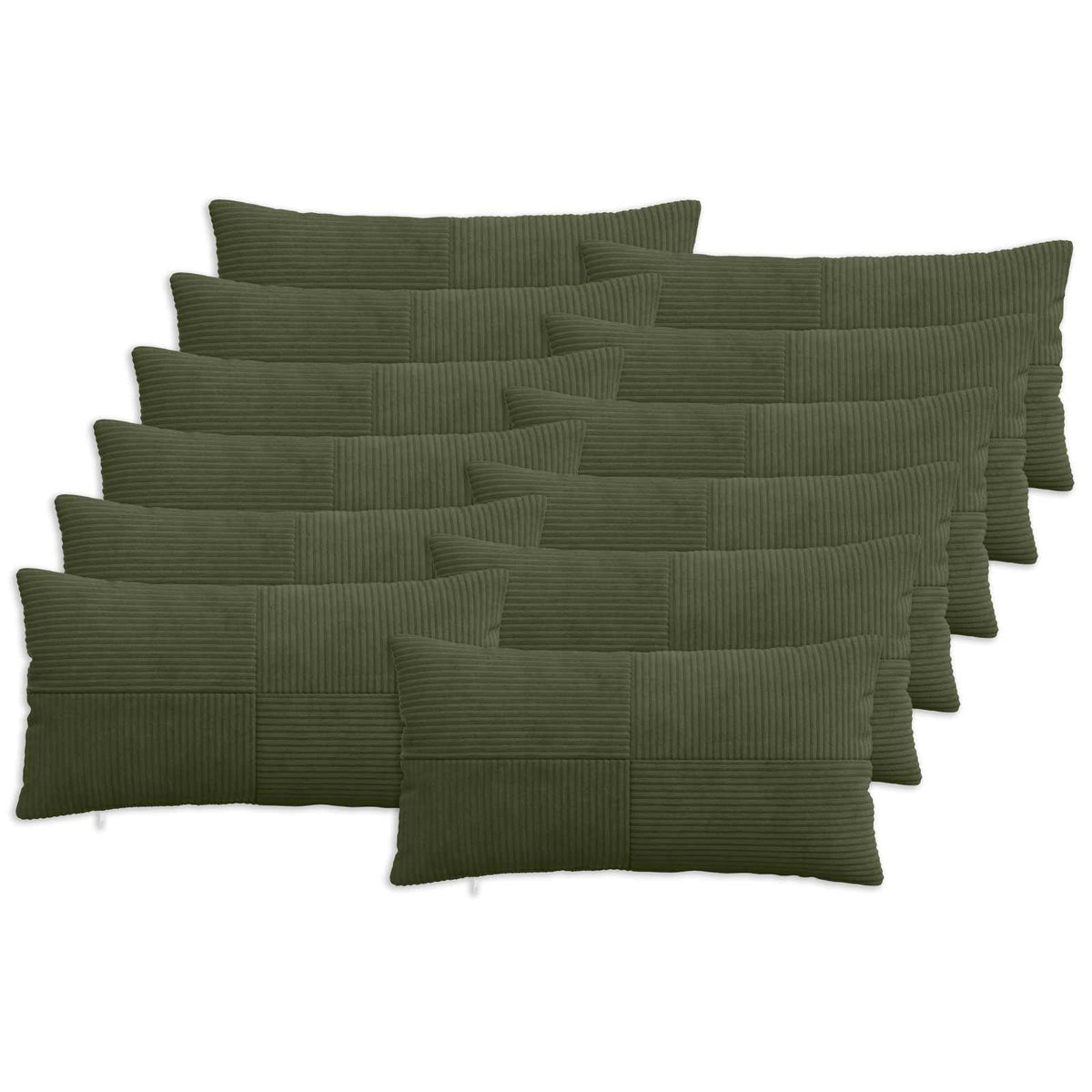 Kussensloop 12 pcs ALMELO Groen 40 x 80 cm corduroy