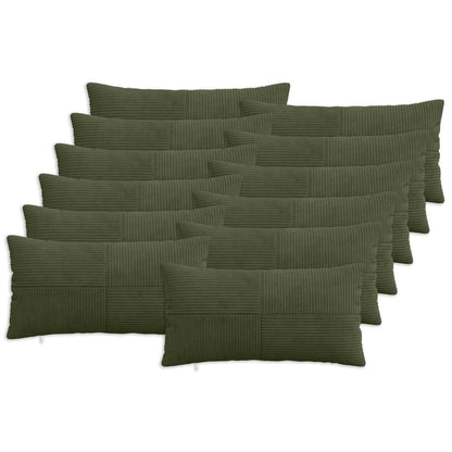 Kussensloop 12 pcs ALMELO Groen 40 x 80 cm corduroy