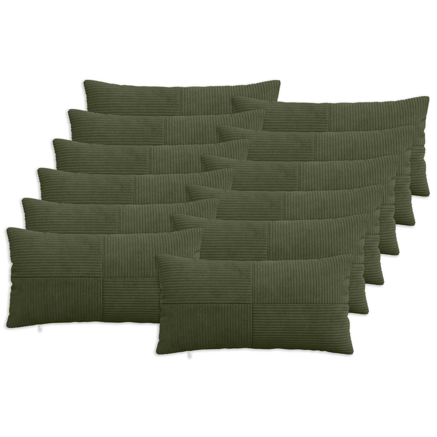 Kussensloop 12 pcs ALMELO Groen 40 x 80 cm corduroy