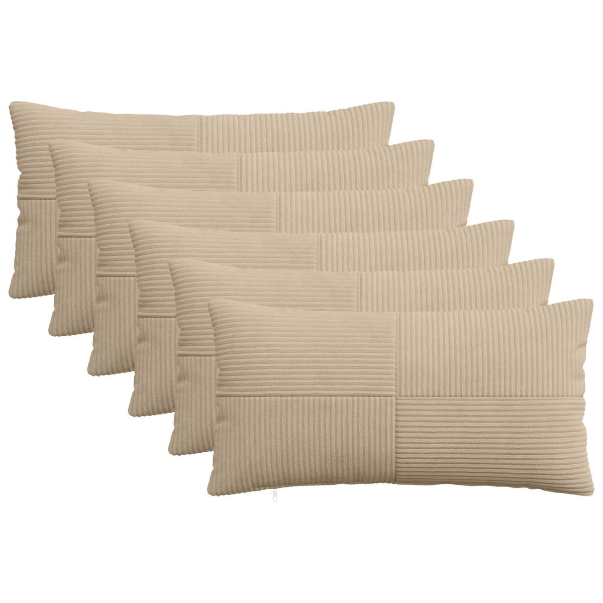 Kussensloop 6 pcs ALMELO Taupe 40 x 80 cm corduroy