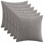 Kussensloop lichtgrijs 45 x 45 cm corduroy (6 stuks)