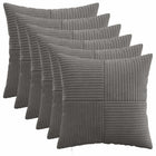 Kussensloop 6 stuks 45x45 cm donkergrijs corduroy