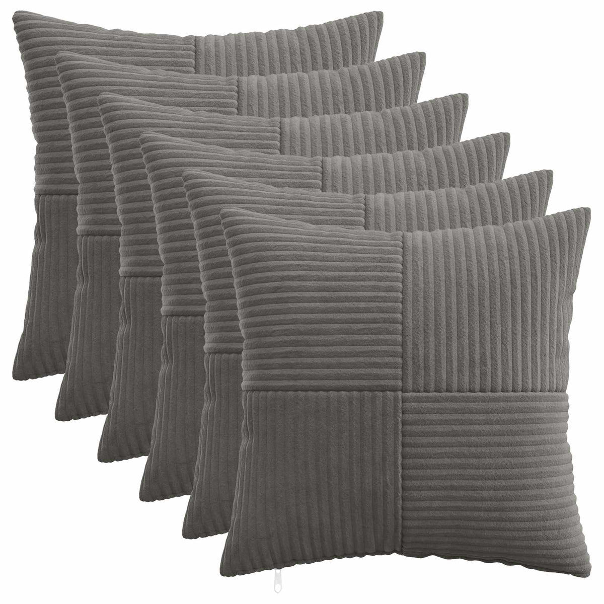 Kussensloop 6 pcs ALMELO Donkergrijs 45 x 45 cm corduroy