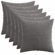 Kussensloop 6 stuks 45x45 cm donkergrijs corduroy