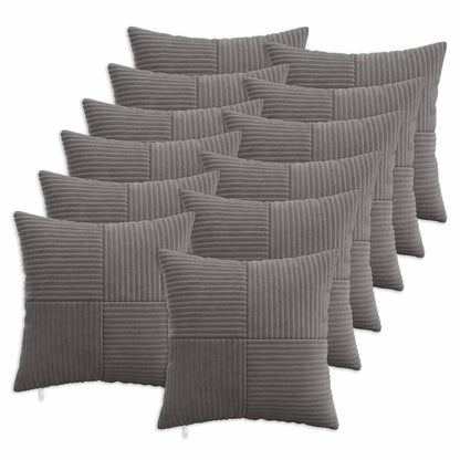 Kussensloop 12 pcs ALMELO Donkergrijs 45 x 45 cm corduroy