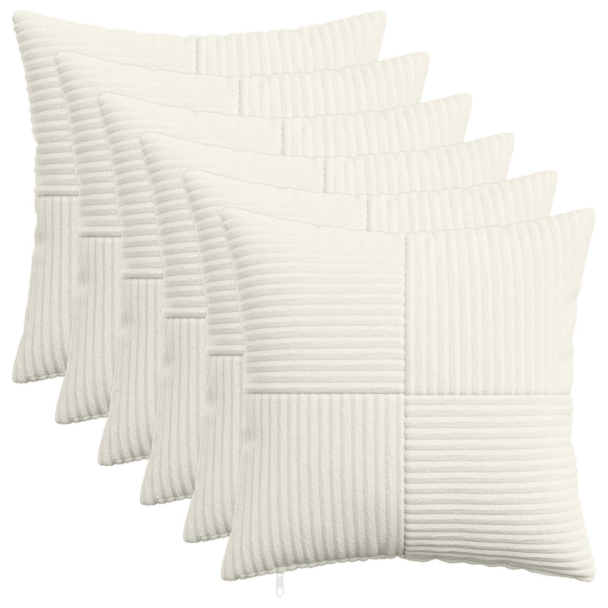 Kussensloop 6 pcs ALMELO Crèmekleurig 45 x 45 cm corduroy