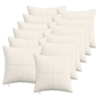 Kussensloop 12 pcs ALMELO Crèmekleurig 45 x 45 cm corduroy