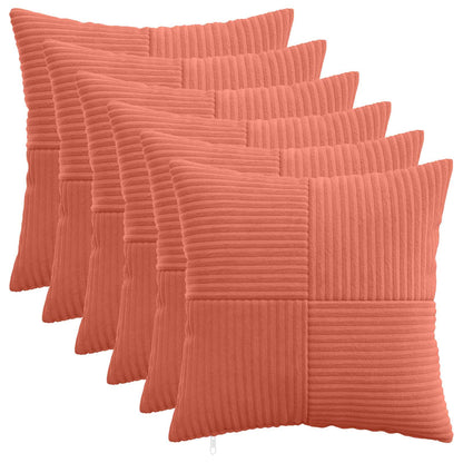 Kussensloop 6 pcs ALMELO Rood-oranje 45 x 45 cm corduroy