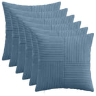 Kussensloop 6 stuks blauw corduroy 45x45 cm