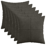 Kussensloop 6 stuks 45x45 cm antraciet corduroy