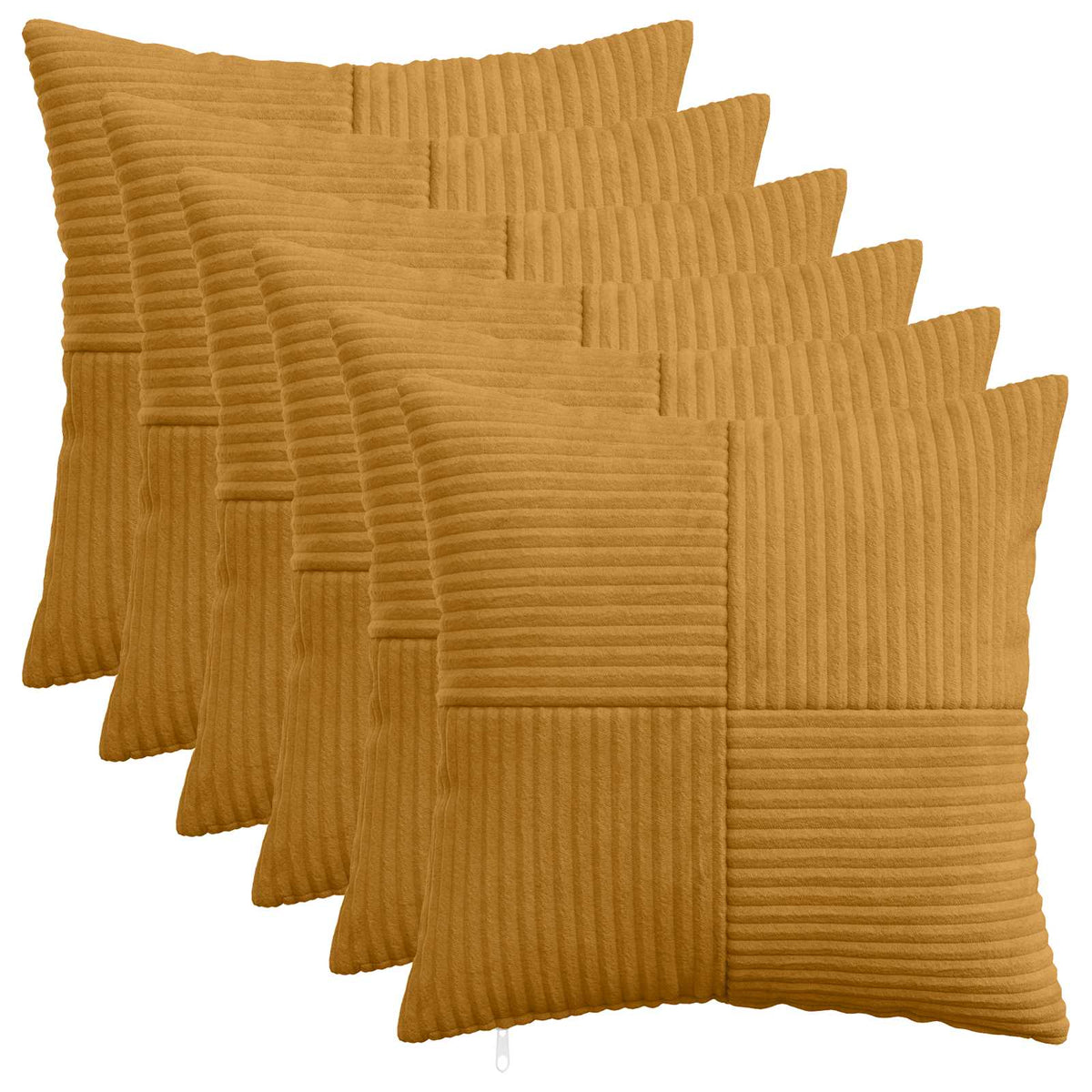 Kussensloop 6 pcs ALMELO Geel 45 x 45 cm corduroy