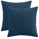 Kussensloop 2 stuks 45x45 cm marineblauw corduroy