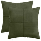 Kussensloop groen 45x45 cm corduroy (2 stuks)