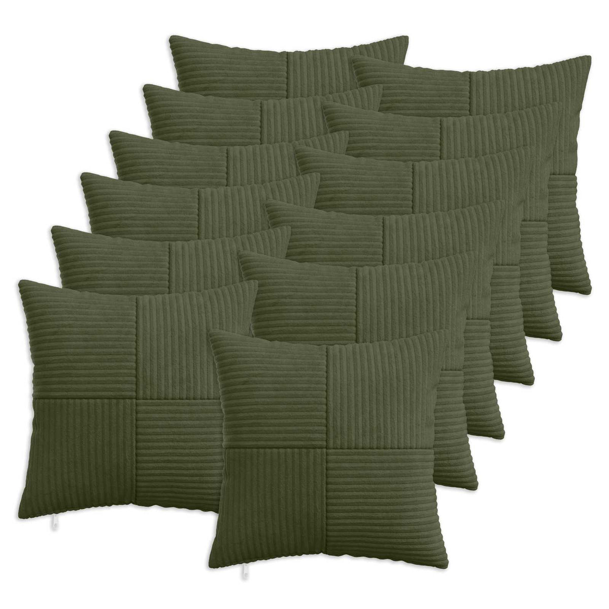 Kussensloop 12 pcs ALMELO Groen 45 x 45 cm corduroy