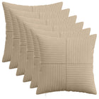 Kussensloop corduroy taupe 45 x 45 cm set van 6