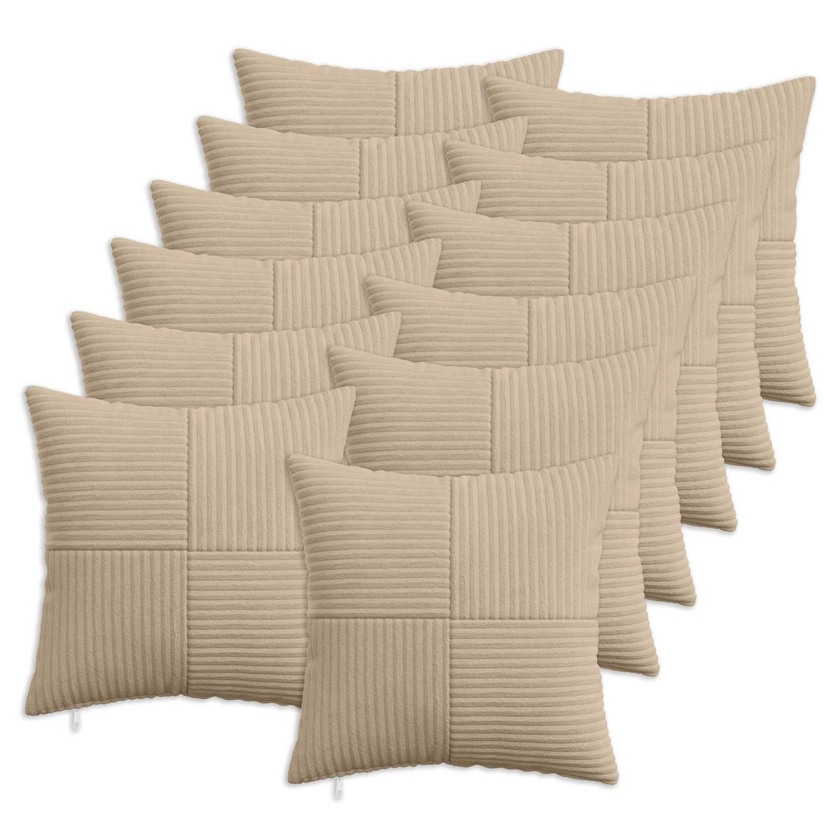 Kussensloop 12 pcs ALMELO Taupe 45 x 45 cm corduroy