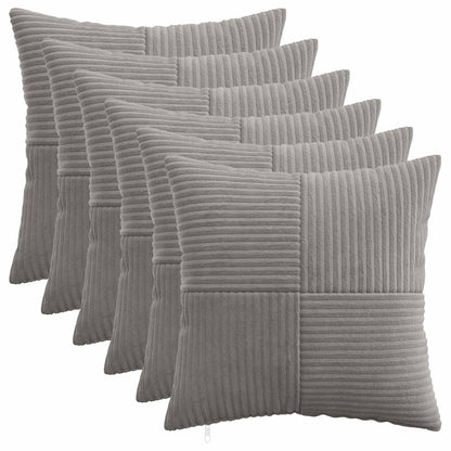 Kussensloop 6 pcs ALMELO Lichtgrijs 50 x 50 cm corduroy