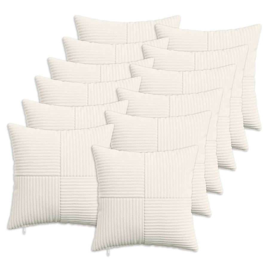 Kussensloop 12 pcs ALMELO Crèmekleurig 50 x 50 cm corduroy