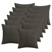 Kussensloop 50 x 50 cm antraciet corduroy 12 stuks
