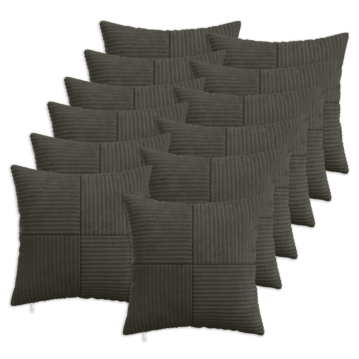 Kussensloop 12 pcs ALMELO Antracietkleurig 50 x 50 cm corduroy