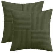 Kussensloop groen 50x50 cm corduroy (2 stuks)