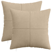Kussensloop Taupe 50 x 50 cm corduroy (2 stuks)