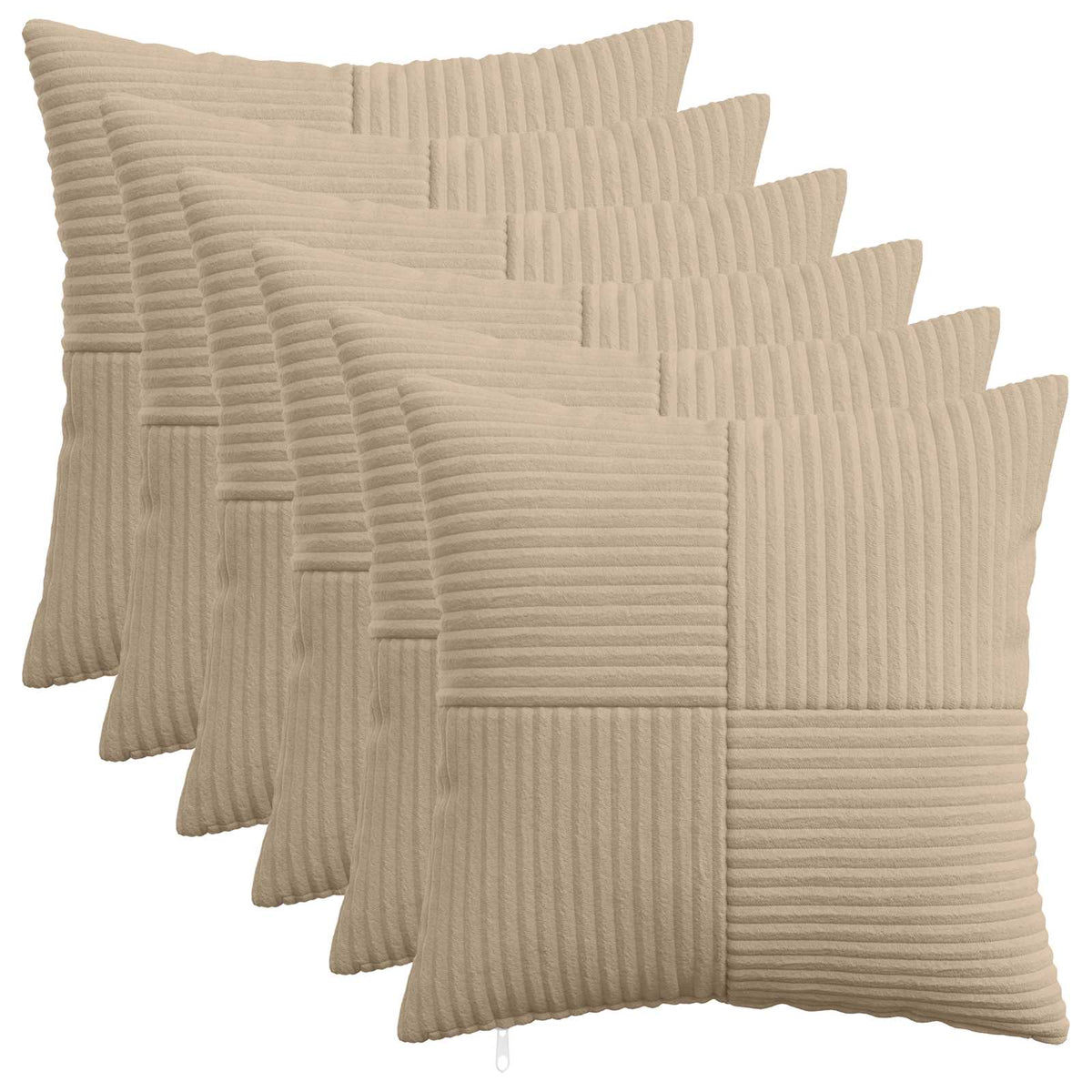 Kussensloop 6 pcs ALMELO Taupe 50 x 50 cm corduroy