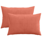 Kussensloop 50x70 cm corduroy rood-oranje (2 stuks)