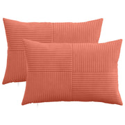 Kussensloop 50x70 cm corduroy rood-oranje (2 stuks)