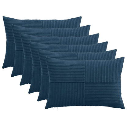 Kussensloop 6 pcs ALMELO Marineblauw 50 x 70 cm corduroy