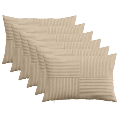 Kussensloop 6 pcs ALMELO Taupe 50 x 70 cm corduroy