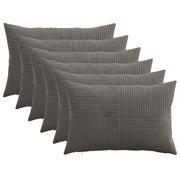Kussensloop 6 stuks 50x75 cm donkergrijs corduroy